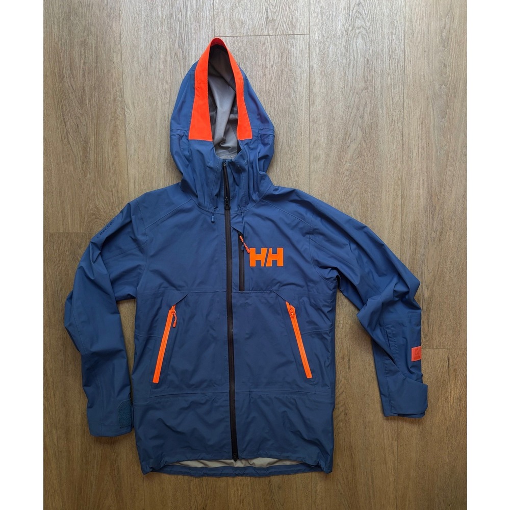 Helly Hansen ULLR Helly Tech Professional Ski Jacket Blue Orange Mens Medium